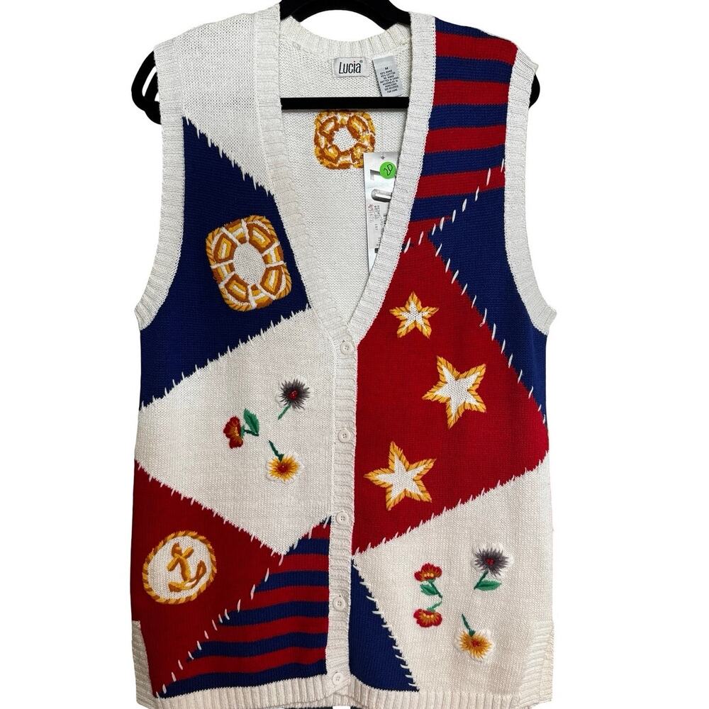 NWT Vintage Lucia 90s Sweater Vest Size: M